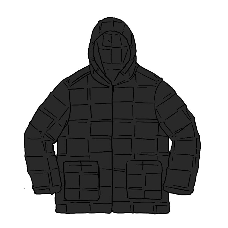 Supreme Faux Suede Patchwork Hooded Jacket Black