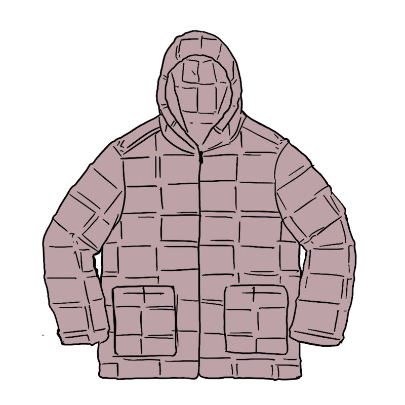 Supreme Faux Suede Patchwork Hooded Jacket Dusty Purple
