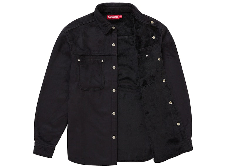 Supreme Faux Suede Snap Shirt Black