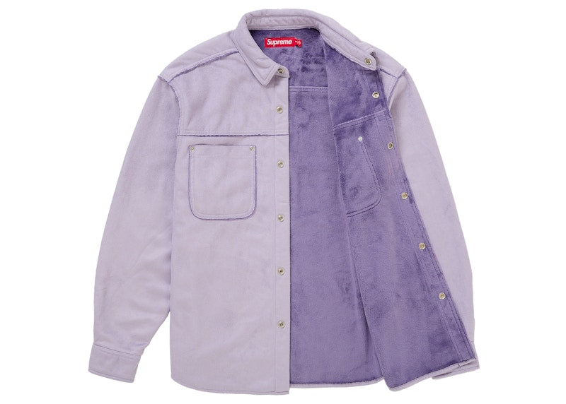 Supreme Faux Suede Snap Shirt Lilac
