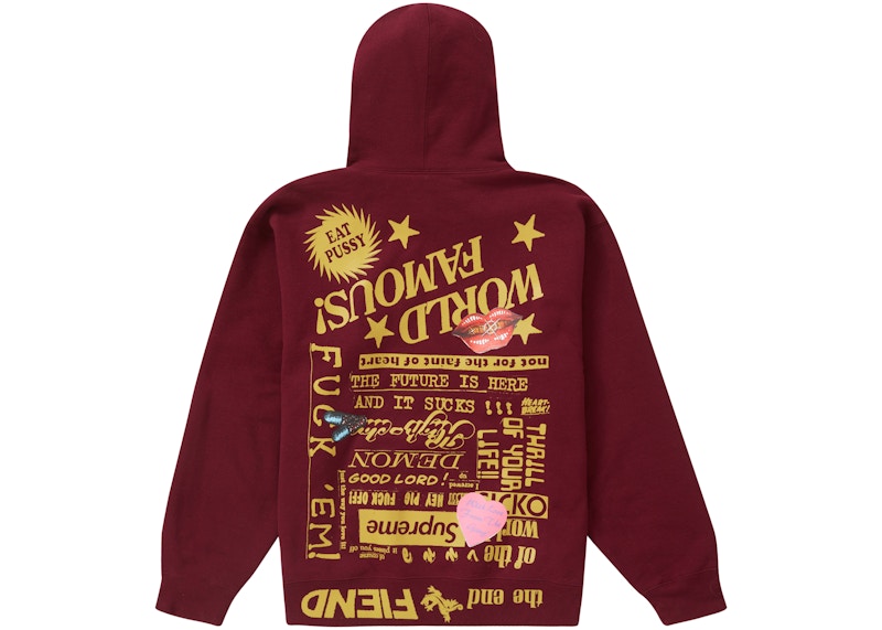 Supreme Fiend Hooded Sweatshirt Burgundy