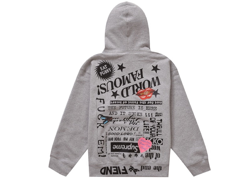 Supreme Fiend Hooded Sweatshirt Heather Grey