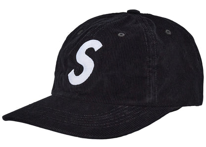 Supreme Fine Wale Corduroy S Logo 6-Panel Black