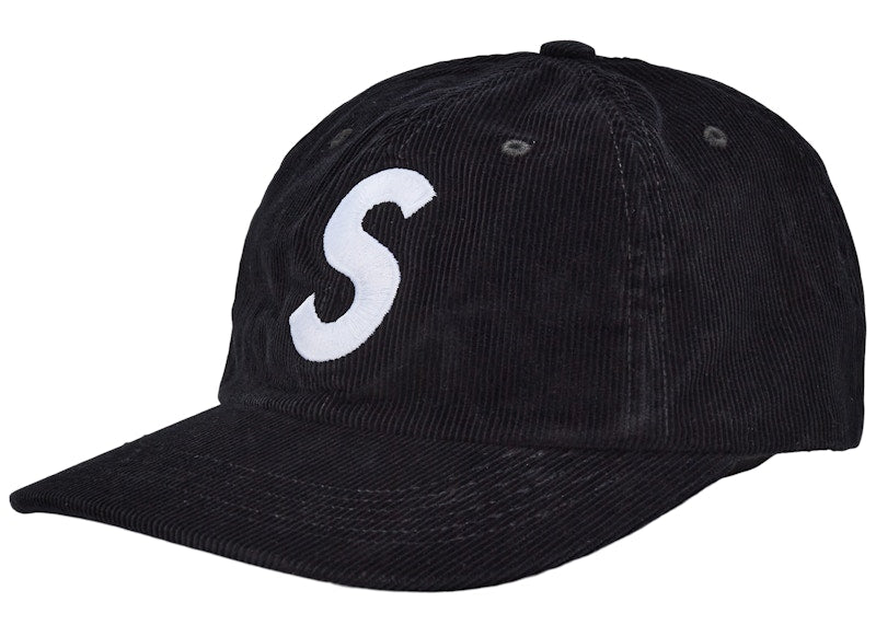 Supreme Fine Wale Corduroy S Logo 6-Panel Black