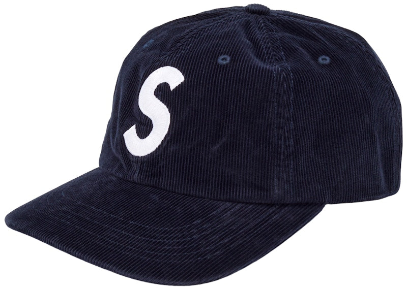 Supreme Fine Wale Corduroy S Logo 6-Panel Navy