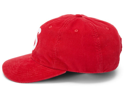 Supreme Fine Wale Corduroy S Logo 6-Panel Red