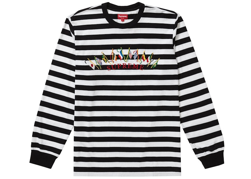 Supreme Flags L/S Top White Stripe