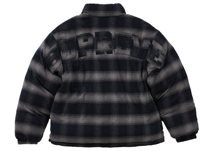 Supreme Flannel Reversible Puffer Jacket Black