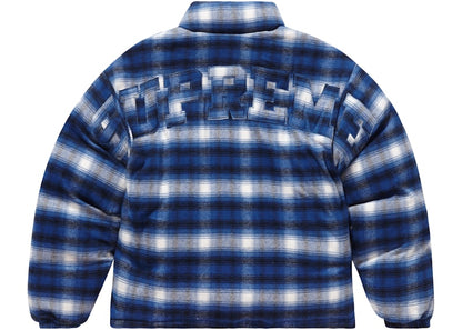 Supreme Flannel Reversible Puffer Jacket Grey