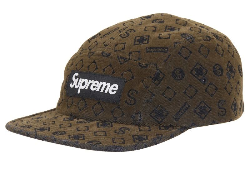 Supreme Flocked Denim Camp Cap Black