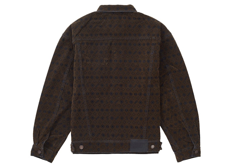 Supreme Flocked Denim Trucker Jacket Black