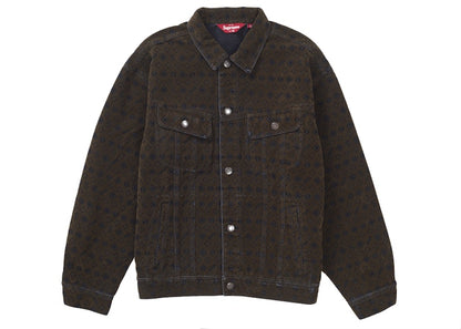 Supreme Flocked Denim Trucker Jacket Black