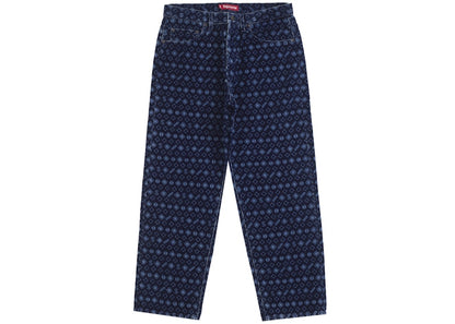 Supreme Flocked Loose Fit Jean Blue