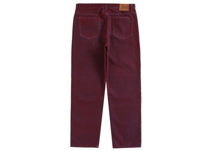 Supreme Flocked Regular Jean Red