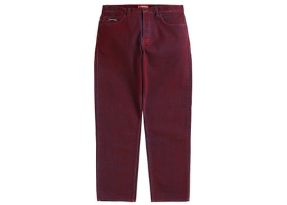 Supreme Flocked Regular Jean Red
