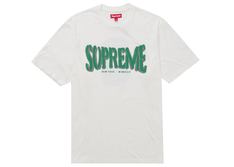 Supreme Flocked Washed S/S Top White