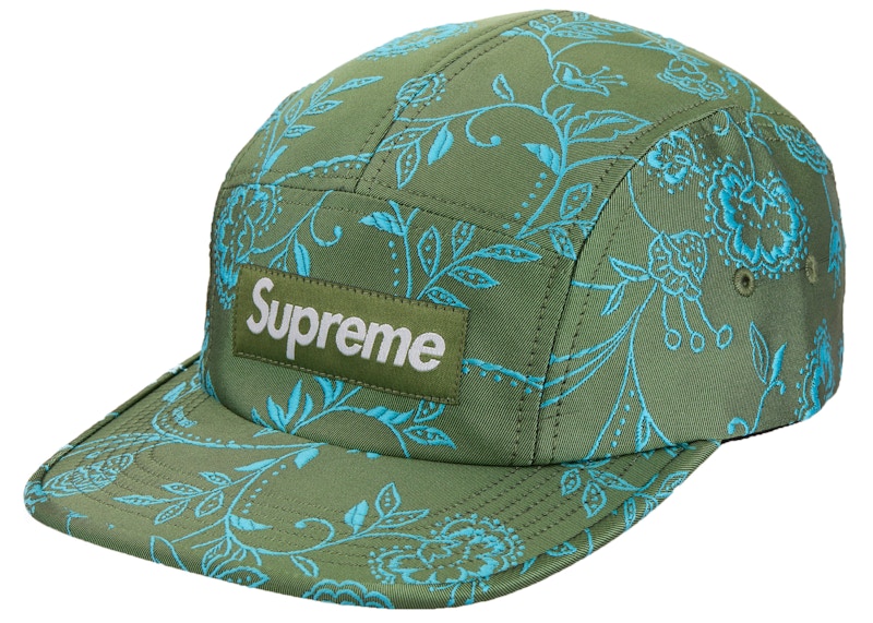Supreme Floral Jacquard Camp Cap Green