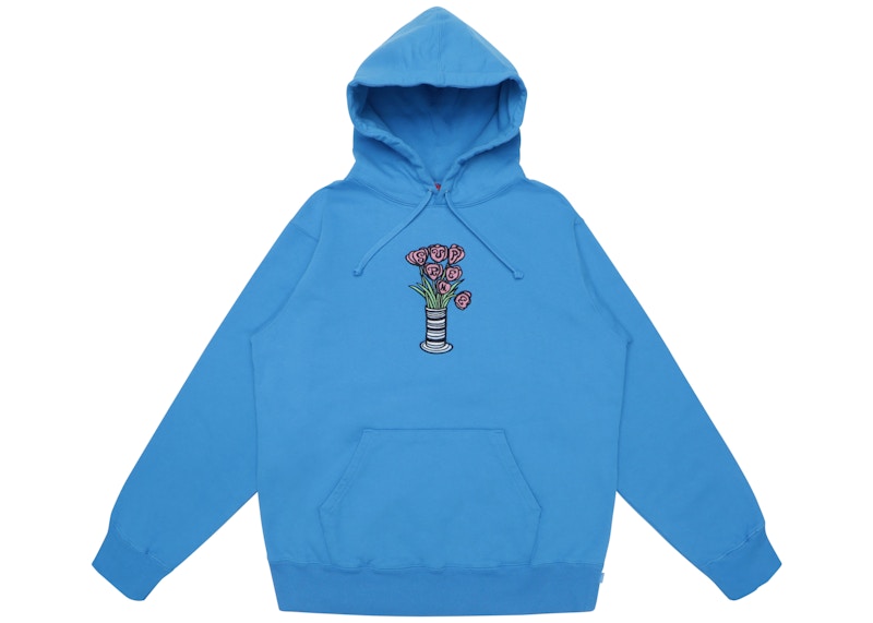 Supreme Flowers Hooded Sweatshirt Bright Royal