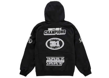 Supreme Football Zip Up Hooded Sweatshirt (FW25) Black