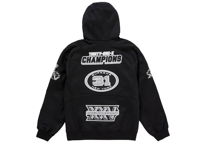 Supreme Football Zip Up Hooded Sweatshirt (FW25) Black