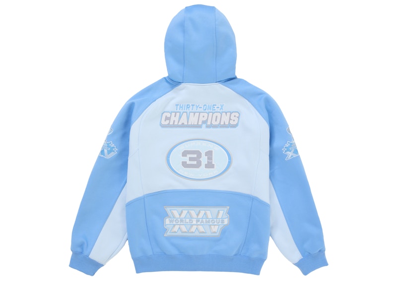 Supreme Football Zip Up Hooded Sweatshirt (FW25) Light Blue