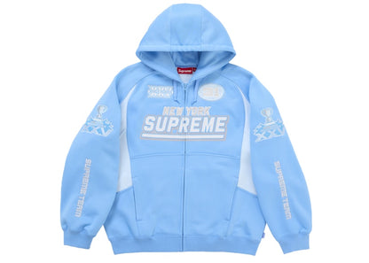 Supreme Football Zip Up Hooded Sweatshirt (FW25) Light Blue