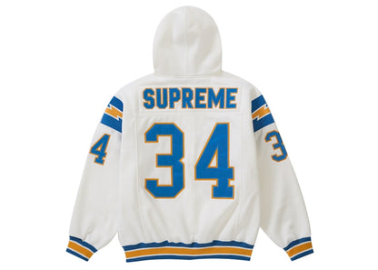 Supreme Football Zip Up Hooded Sweatshirt White