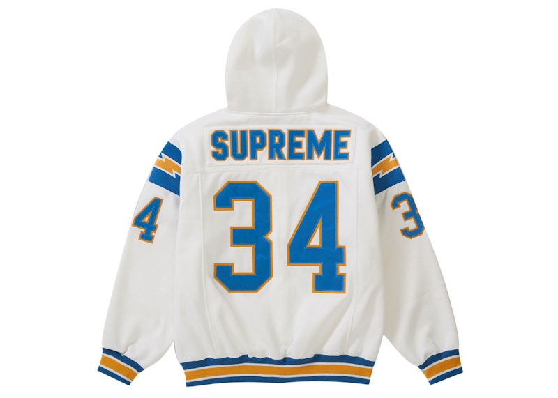 Supreme Football Zip Up Hooded Sweatshirt White