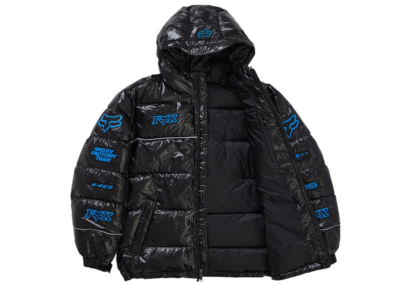 Supreme Fox Racing Shiny Down Puffer Jacket Black