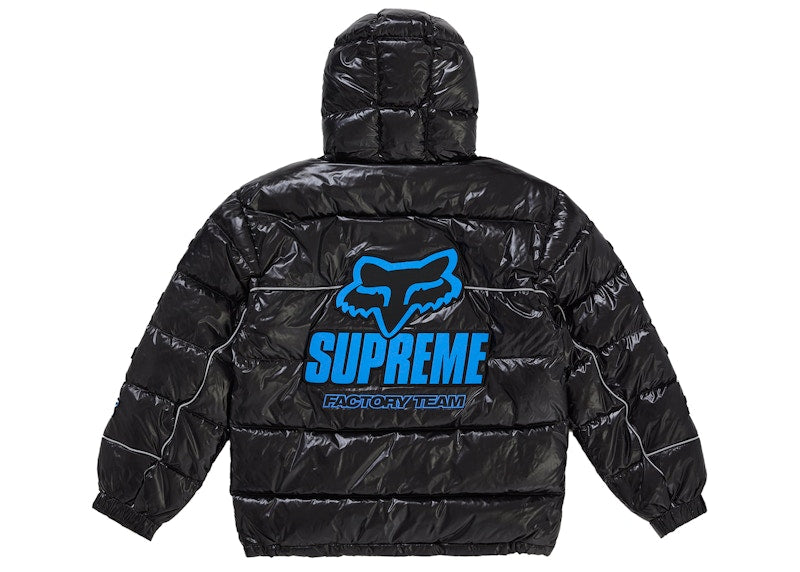 Supreme Fox Racing Shiny Down Puffer Jacket Black