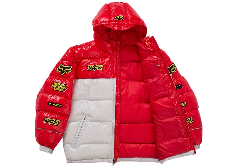 Supreme Fox Racing Shiny Down Puffer Jacket White