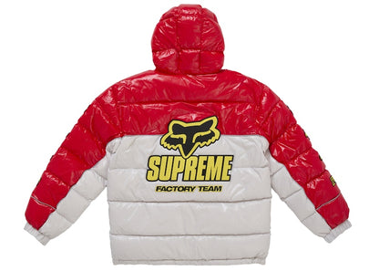Supreme Fox Racing Shiny Down Puffer Jacket White