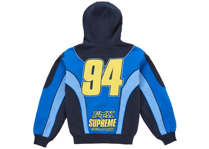 Supreme Fox Racing Zip Up Hooded Sweatshirt Blue