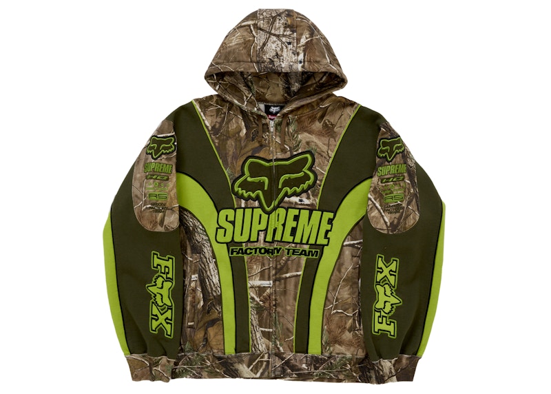 Supreme Fox Racing Zip Up Hooded Sweatshirt Realtree Hardwoods Camo