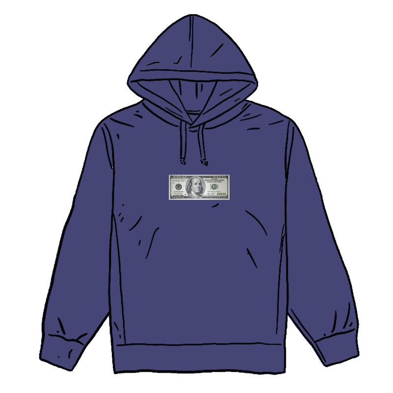 Supreme Franklin Hooded Sweatshirt Washed Navy