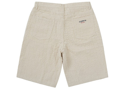 Supreme Frayed Croc Baggy Denim Short Natural