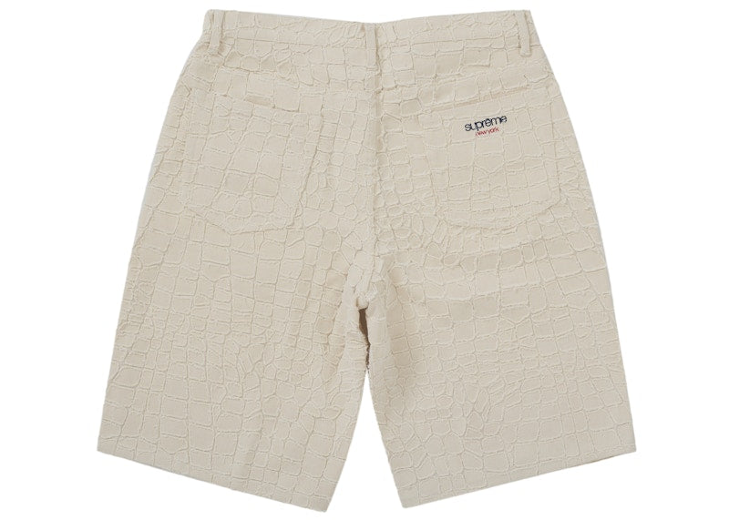 Supreme Frayed Croc Baggy Denim Short Natural