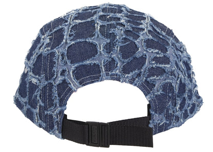 Supreme Frayed Croc Denim Camp Cap Navy