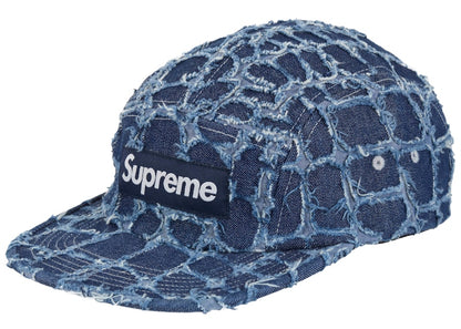 Supreme Frayed Croc Denim Camp Cap Navy