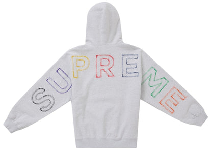 Supreme Frayed Hooded Sweatshirt Heather Grey