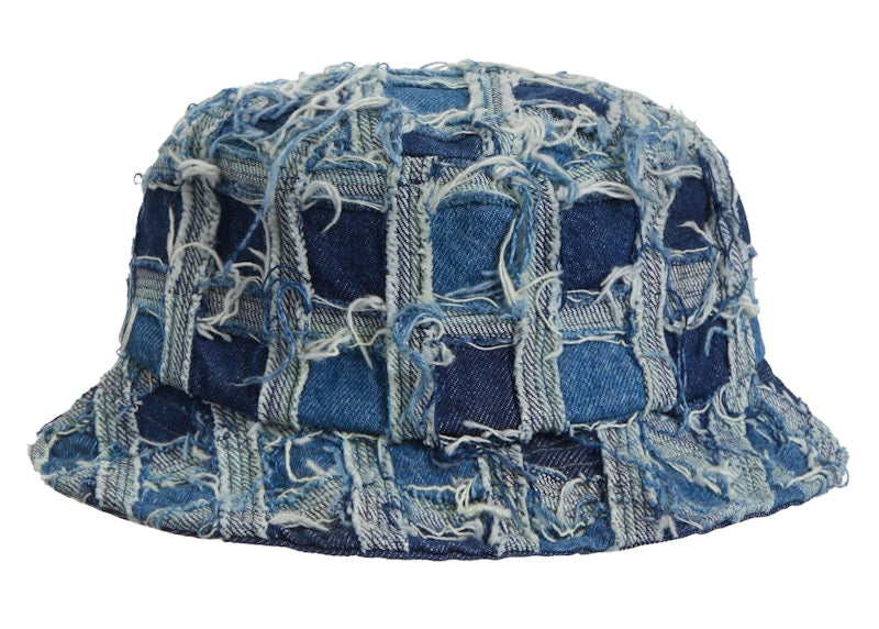 Supreme Frayed Patchwork Denim Crusher Washed Blue