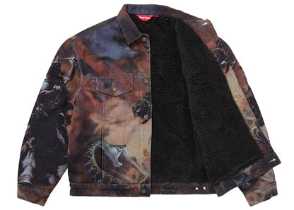 Supreme Frazetta Faux Shearling Lined Trucker Jacket Multicolor