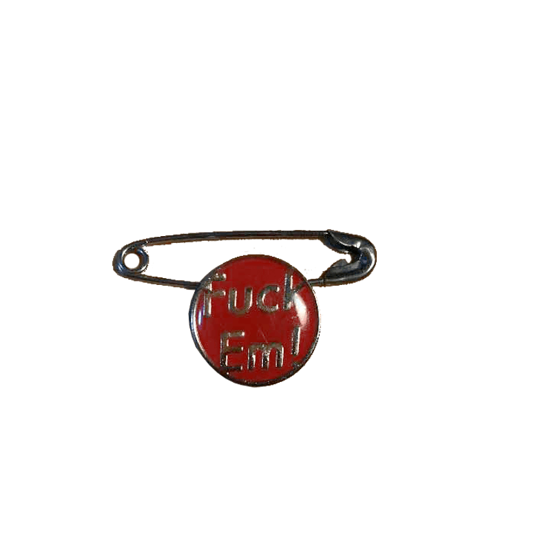 Supreme Fuck Em! Pin (A.P.C. FW09) Silver