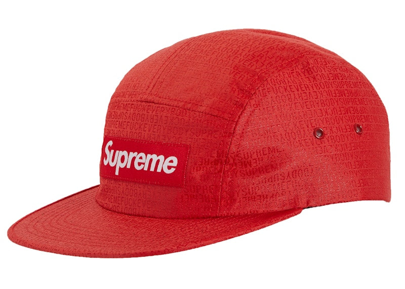 Supreme Fuck Everybody Jacquard Camp Cap Red