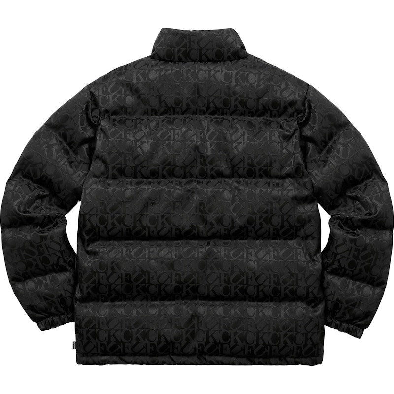 Supreme Fuck Jacquard Puffy Jacket Black