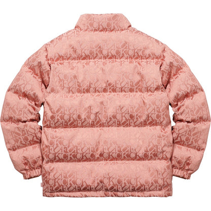 Supreme Fuck Jacquard Puffy Jacket Pink