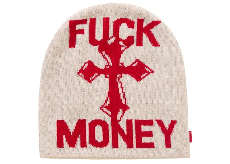 Supreme Fuck Money Beanie Natural