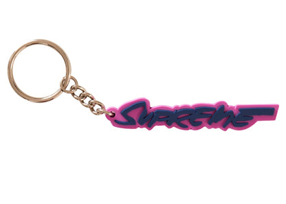 Supreme Futura Logo Keychain Bright Purple