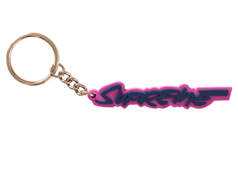 Supreme Futura Logo Keychain Bright Purple