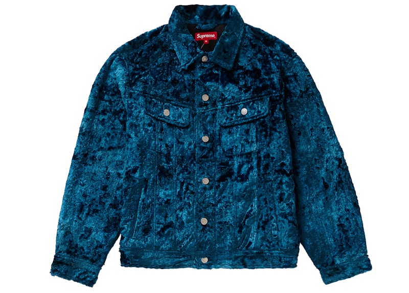 Supreme Fuzzy Pile Trucker Jacket Teal